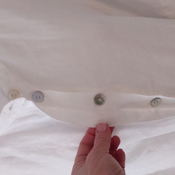 Bryn Walker dolman box button front white linen shirt unconstructed hidden S HOT - Picture 6 of 12